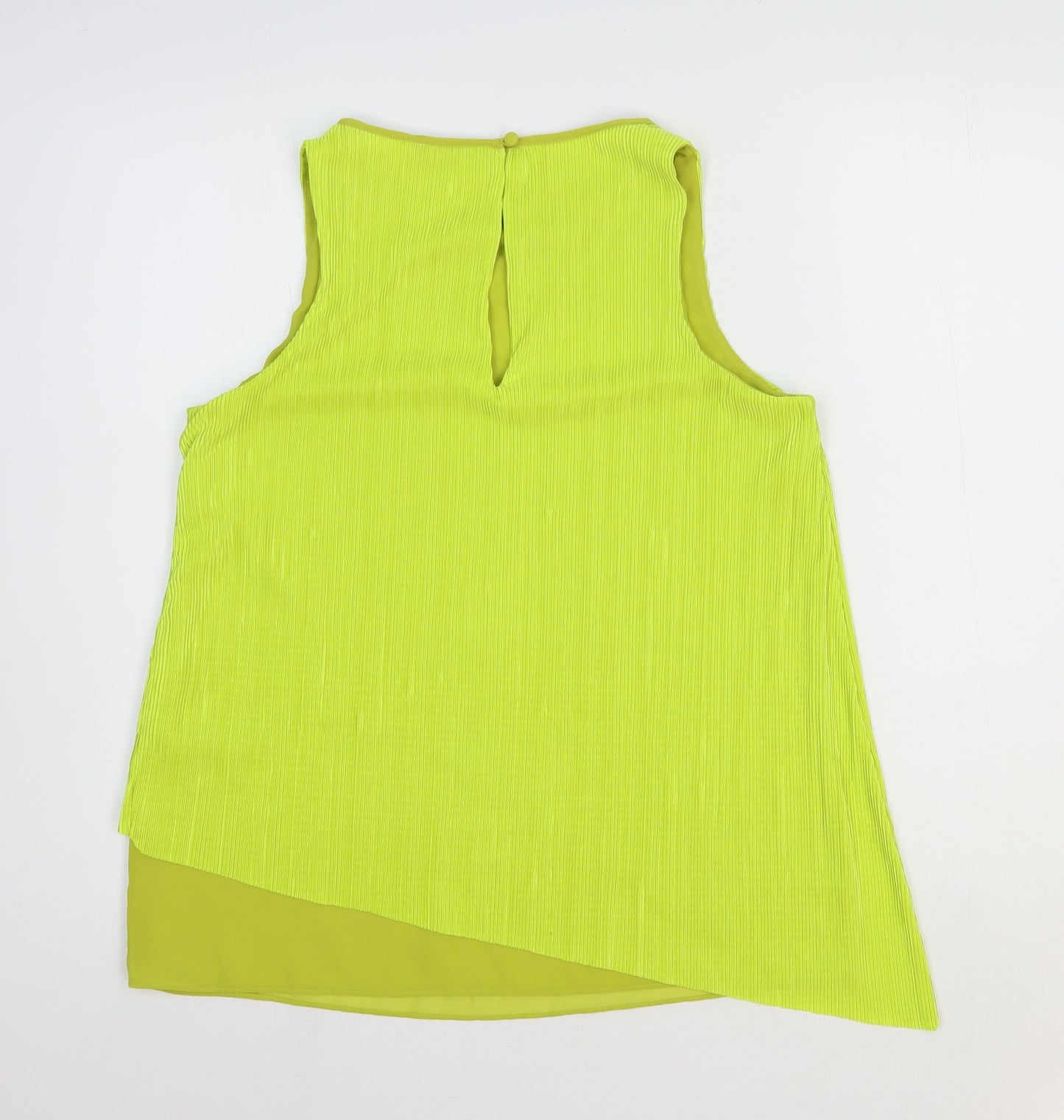 NEXT Womens Yellow Polyester Basic Blouse Size 12 Round Neck