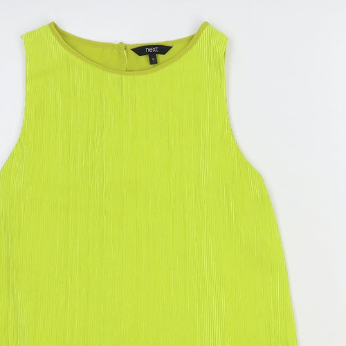 NEXT Womens Yellow Polyester Basic Blouse Size 12 Round Neck
