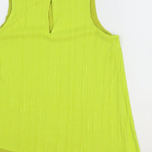 NEXT Womens Yellow Polyester Basic Blouse Size 12 Round Neck
