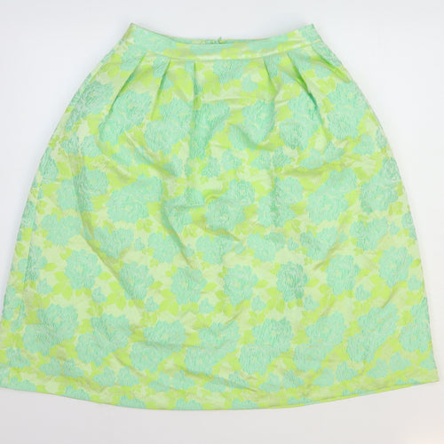 ASOS Womens Green Floral Polyester Tulip Skirt Size 10 Zip