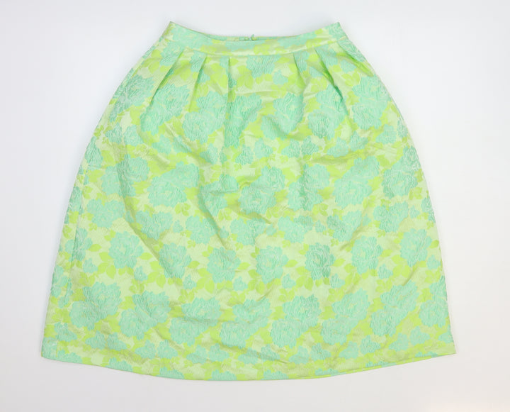 ASOS Womens Green Floral Polyester Tulip Skirt Size 10 Zip