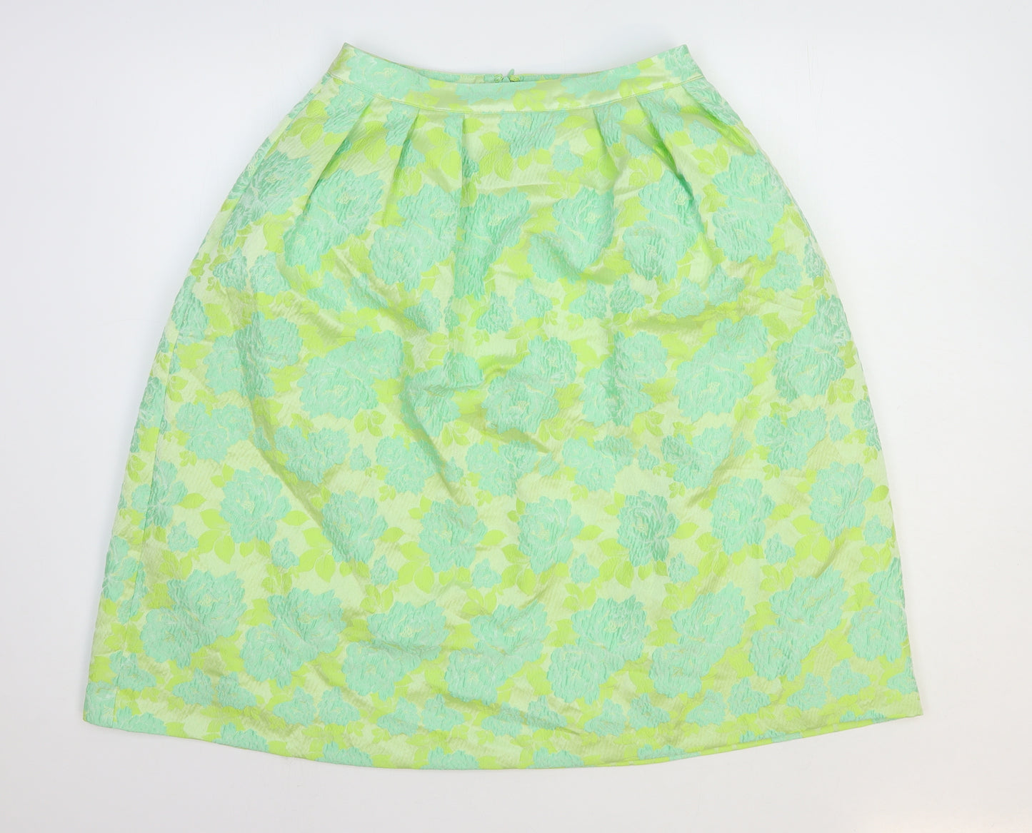 ASOS Womens Green Floral Polyester Tulip Skirt Size 10 Zip