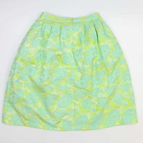 ASOS Womens Green Floral Polyester Tulip Skirt Size 10 Zip