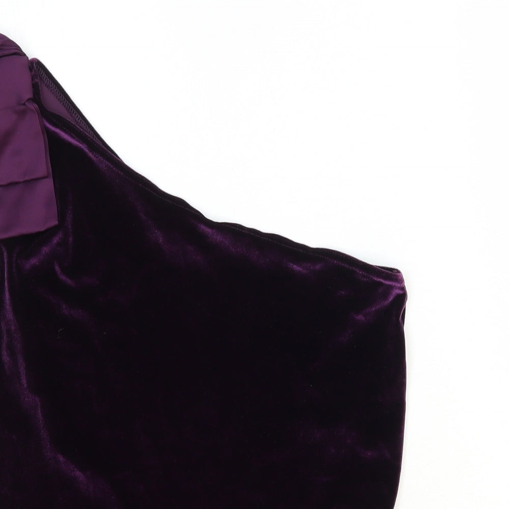 Fashion Union Womens Purple Polyester Basic Tank Size 10 Off the Shoulder