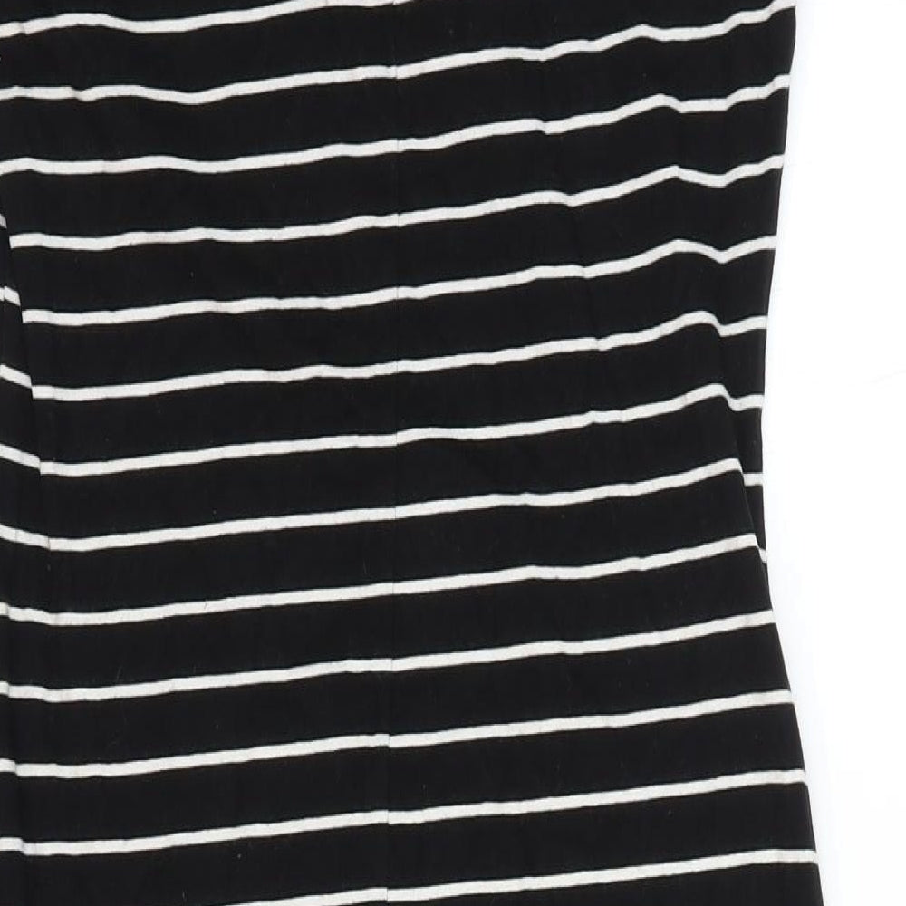 Atmosphere Womens Black Striped Cotton T-Shirt Dress Size 14 Round Neck Pullover