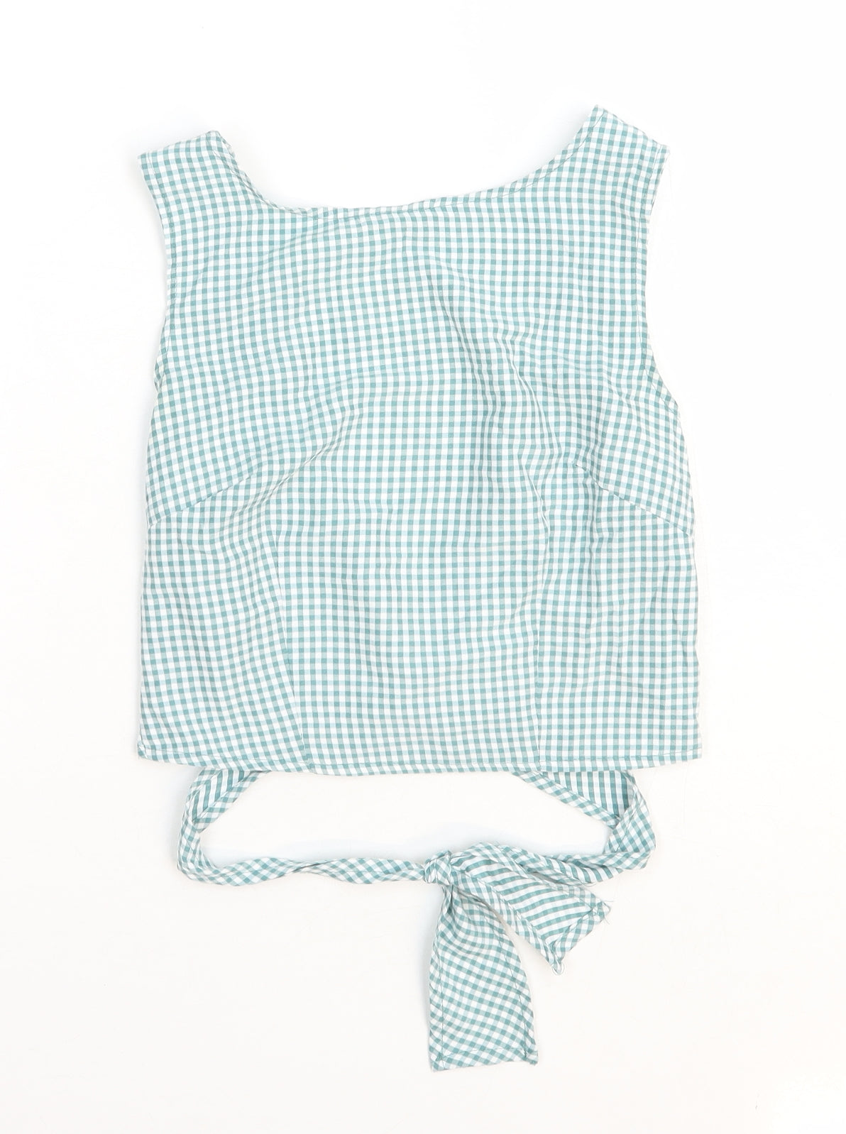 SheIn Womens Blue Geometric Polyester Cropped Tank Size XS V-Neck