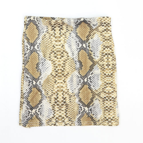In the Style Womens Beige Animal Print Polyester Bandage Skirt Size 6 - Snakeskin Pattern