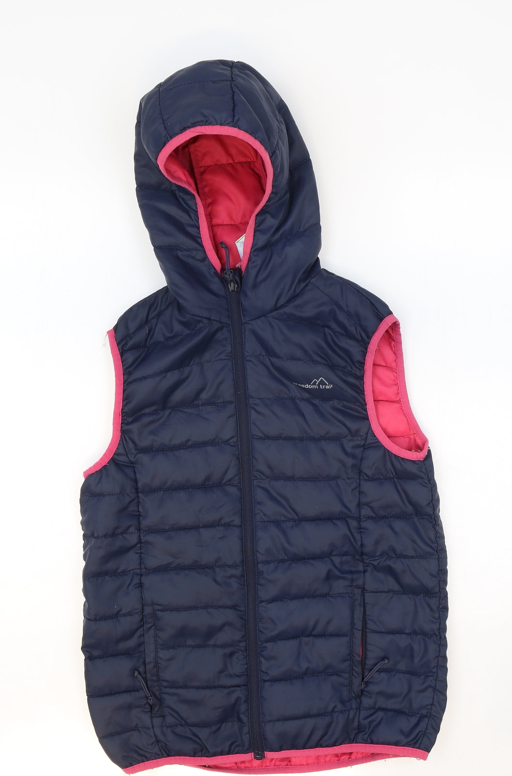 Freedom Trail Girls Blue Gilet Waistcoat Size 9-10 Years Zip