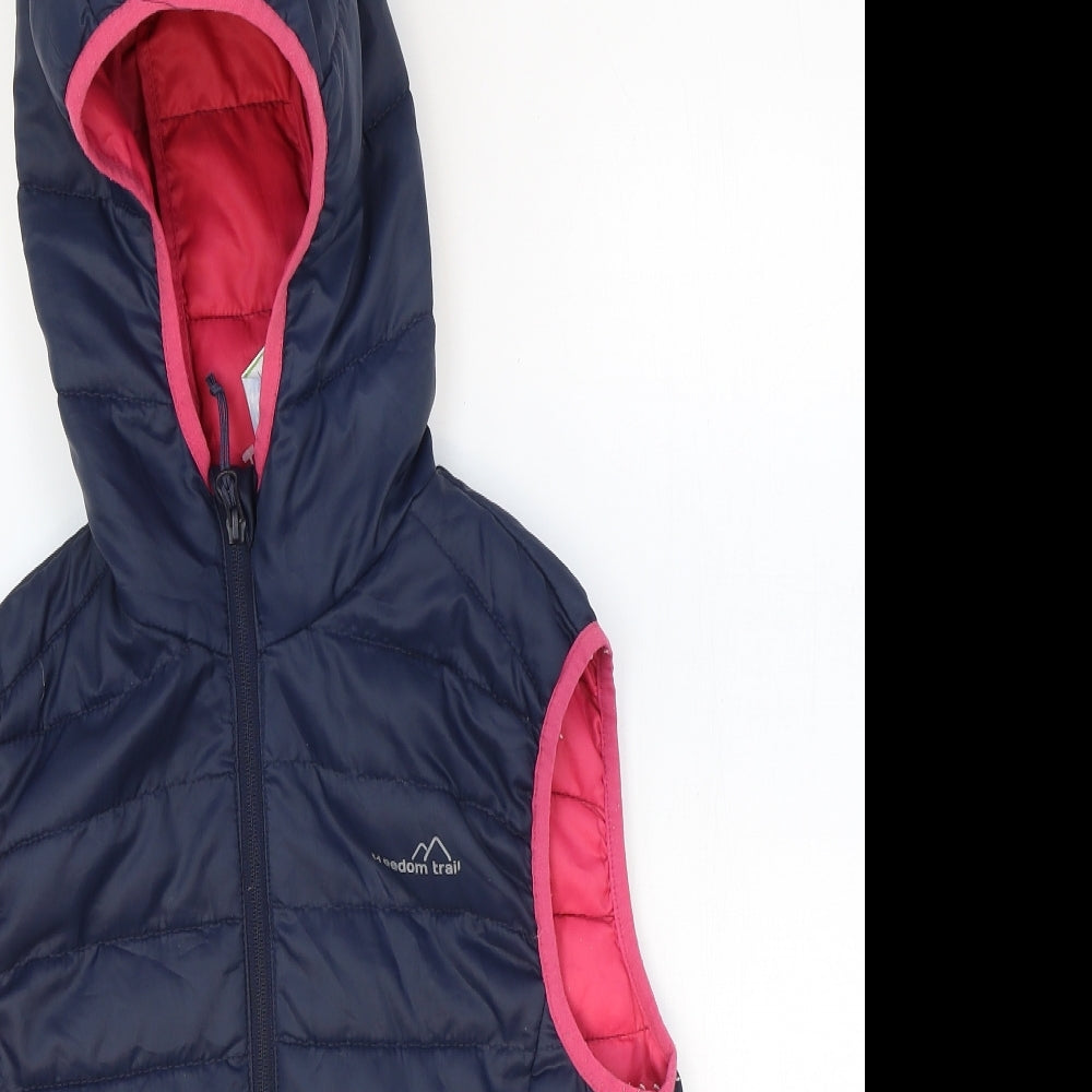 Freedom Trail Girls Blue Gilet Waistcoat Size 9-10 Years Zip