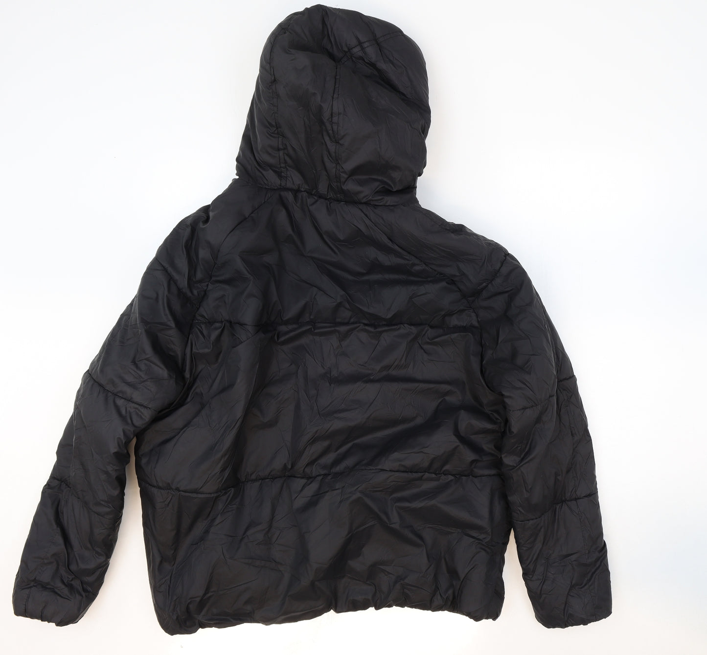 PRETTYLITTLETHING Womens Black Quilted Coat Size 12 Zip