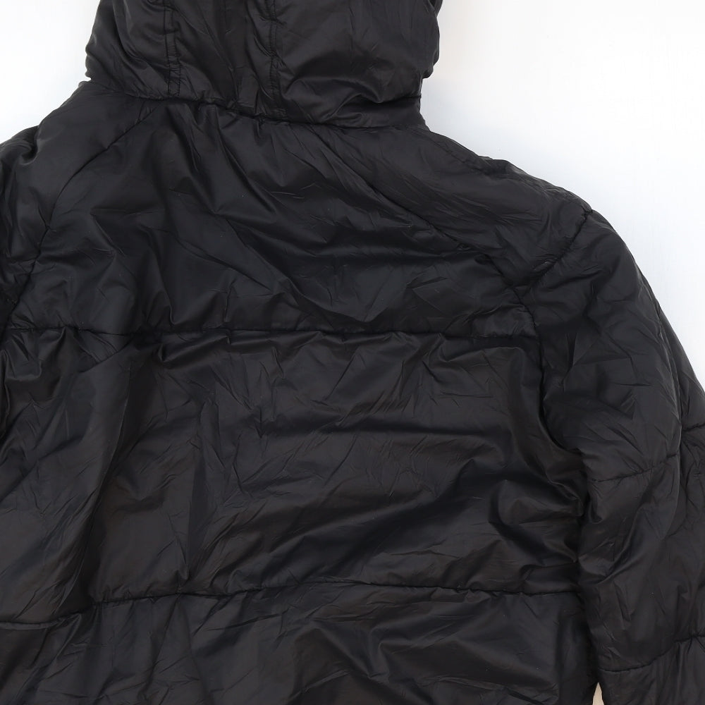 PRETTYLITTLETHING Womens Black Quilted Coat Size 12 Zip