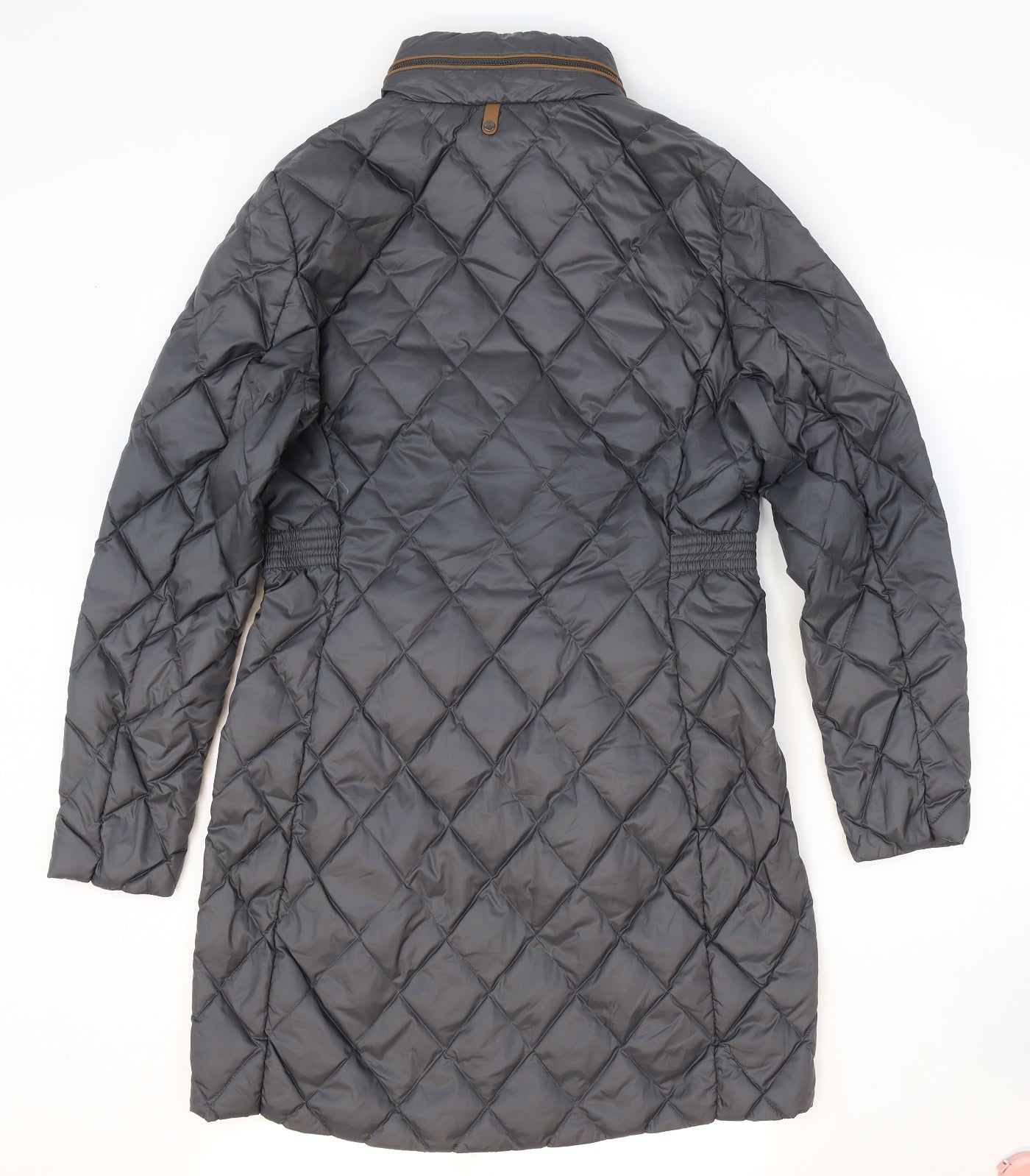 Marks and Spencer Womens Grey Quilted Coat Size 10 Zip