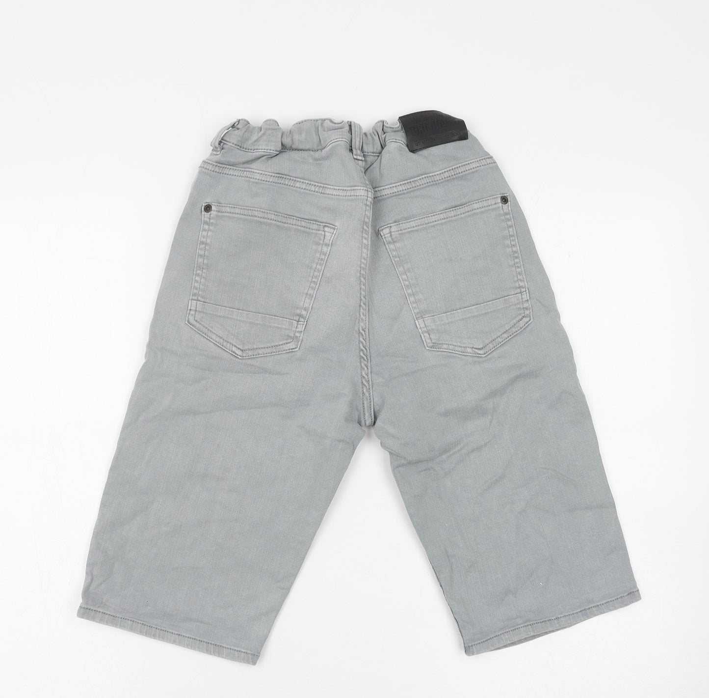 H&M Boys Grey Cotton Bermuda Shorts Size 14 Years Regular Zip - Distressed