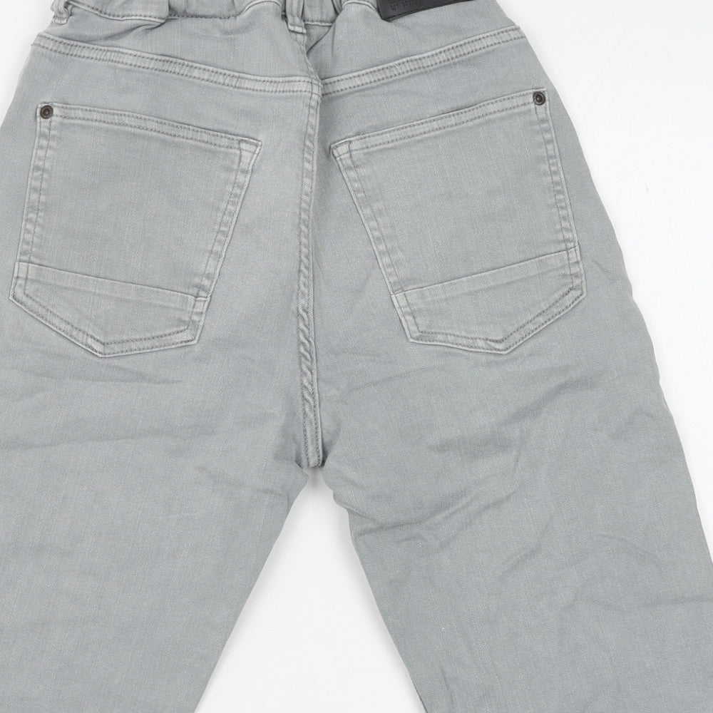 H&M Boys Grey Cotton Bermuda Shorts Size 14 Years Regular Zip - Distressed