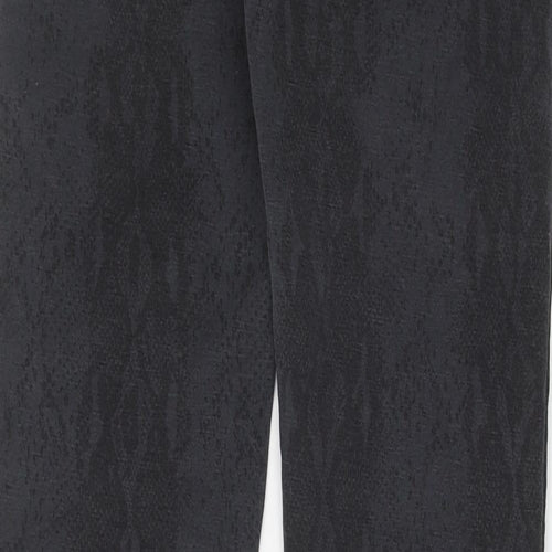 Preworn Womens Grey Animal Print Cotton Skinny Jeans Size 26 in Regular Button - Snake Skin Print