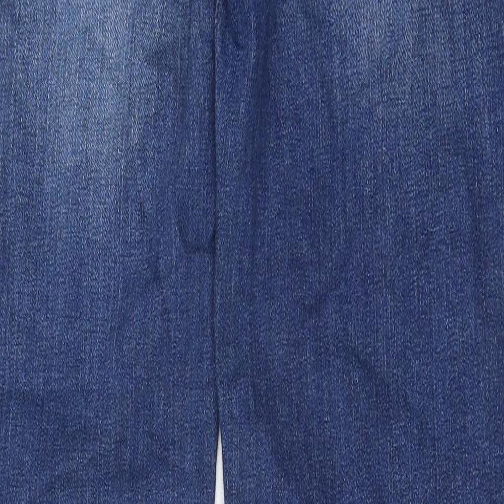 Marks and Spencer Womens Blue Cotton Straight Jeans Size 10 Regular Button