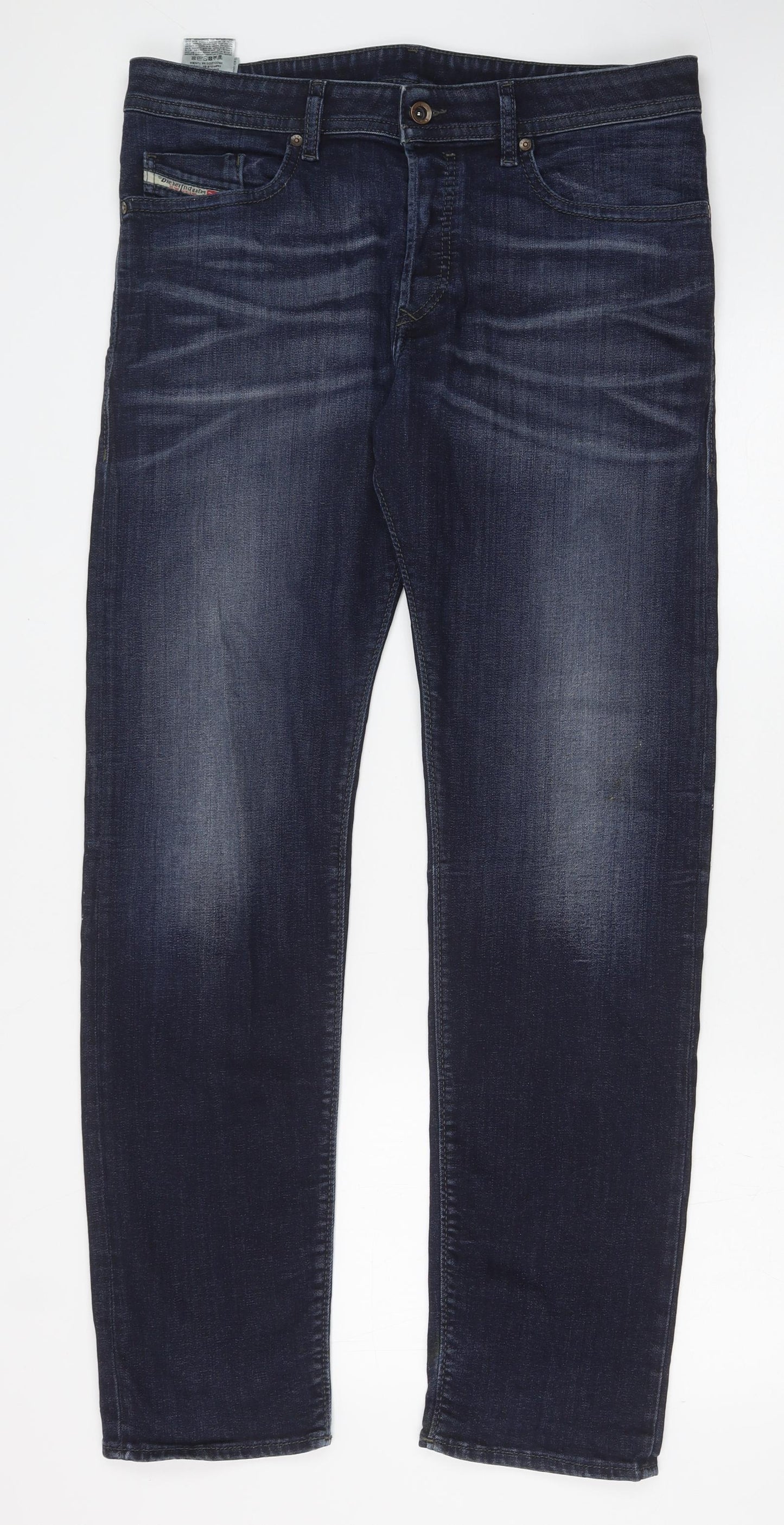 Diesel Mens Blue Cotton Straight Jeans Size 34 in L32 in Regular Button