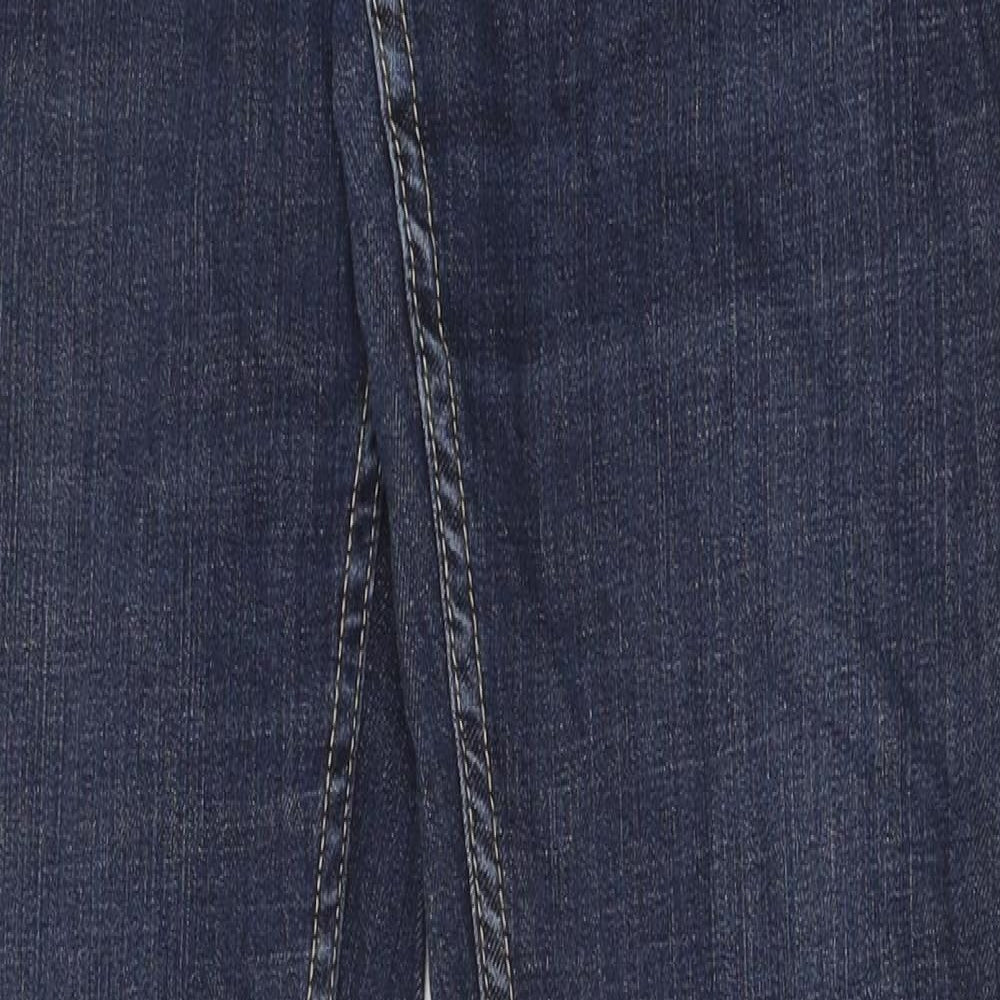 Mystic Womens Blue Cotton Straight Jeans Size 10 Regular Zip