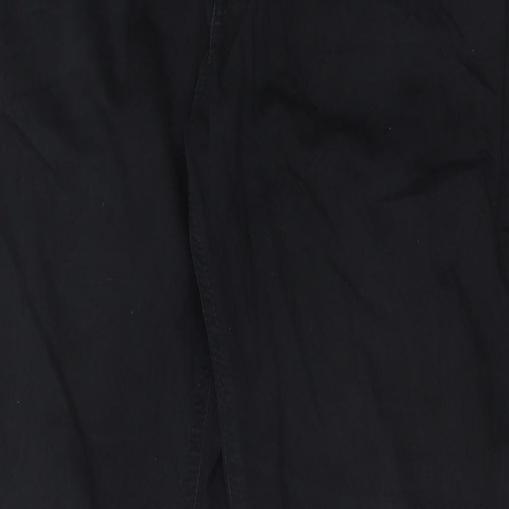 Marks and Spencer Mens Blue Cotton Chino Trousers Size 36 in L31 in Regular Button