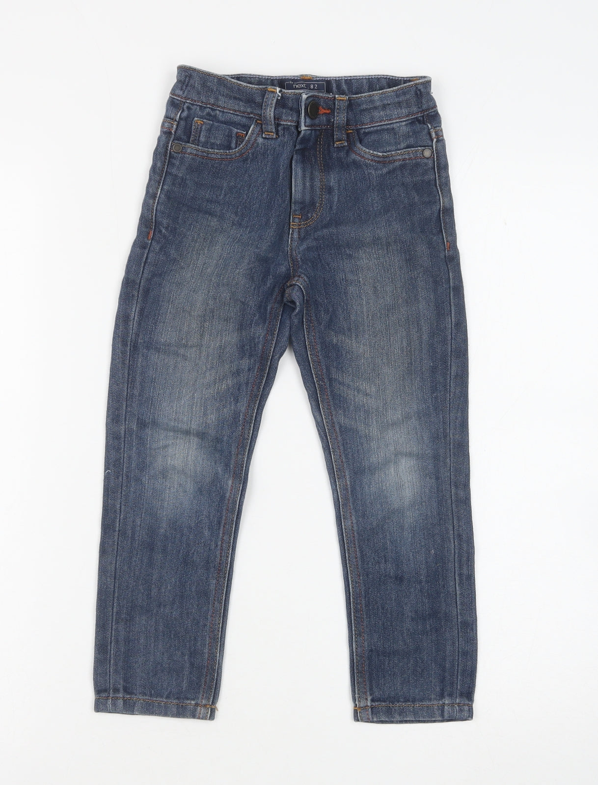 NEXT Boys Blue Cotton Skinny Jeans Size 6 Years Regular Button