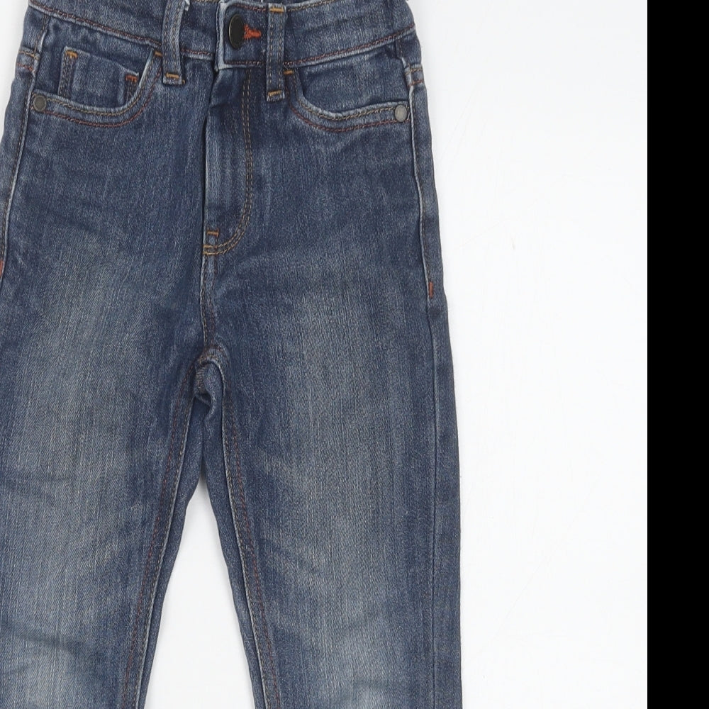NEXT Boys Blue Cotton Skinny Jeans Size 6 Years Regular Button