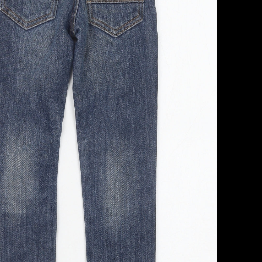 NEXT Boys Blue Cotton Skinny Jeans Size 6 Years Regular Button