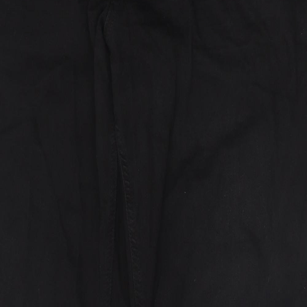 F&F Mens Black Cotton Straight Jeans Size 40 in L32 in Regular Button