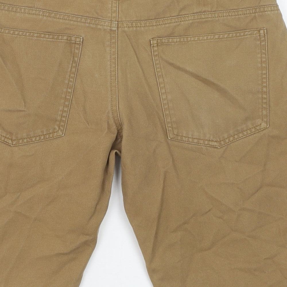 Kushird Mens Brown Cotton Chino Shorts Size 28 in Regular Button