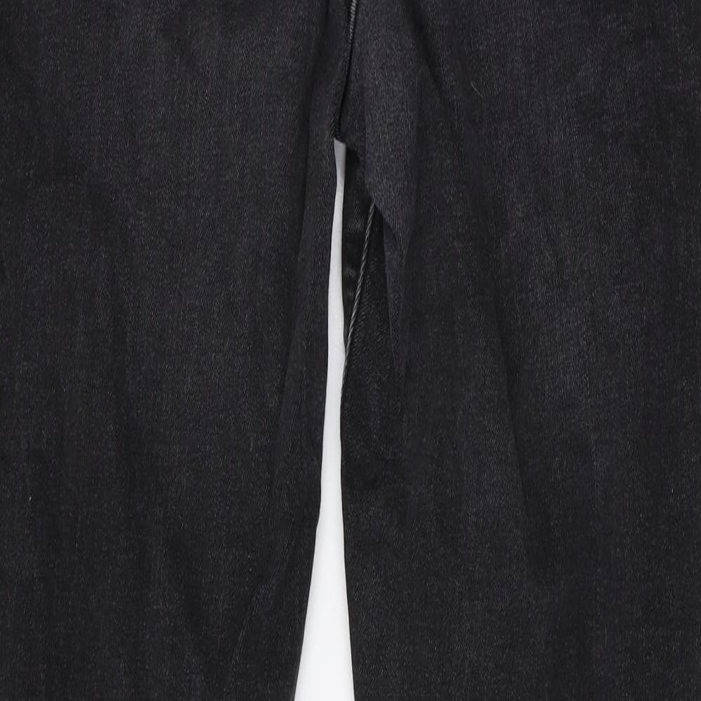 River Island Girls Black Cotton Skinny Jeans Size 12 Years Regular Button - Distressed