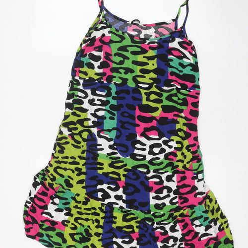 Matalan Womens Multicoloured Geometric Viscose Slip Dress Size 8 Round Neck Pullover