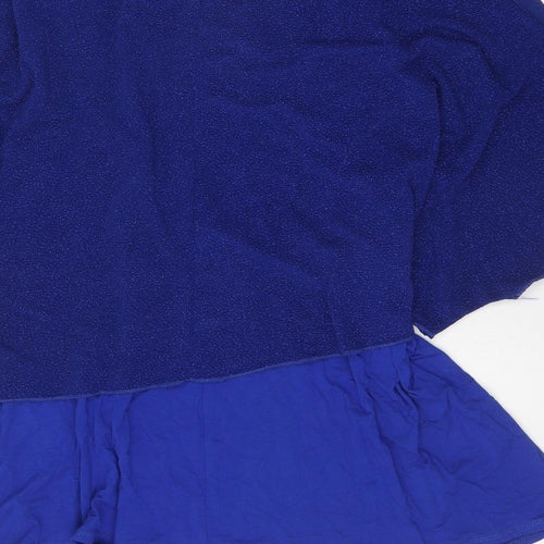 Grace Womens Blue Polyester Basic Blouse Size 22 Boat Neck - Cold Shoulder Layered