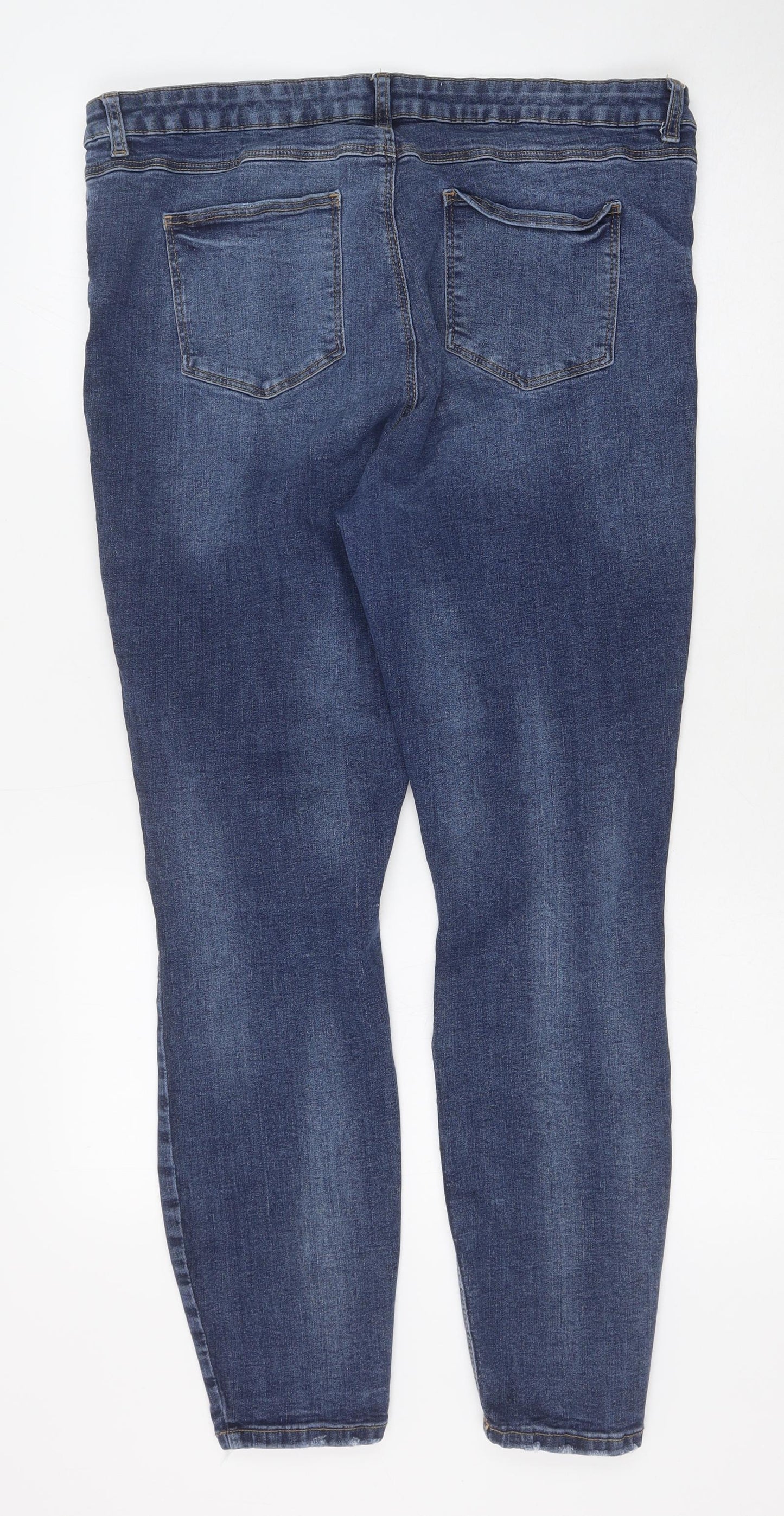 Denim & Co. Womens Blue Cotton Skinny Jeans Size 20 Regular Button