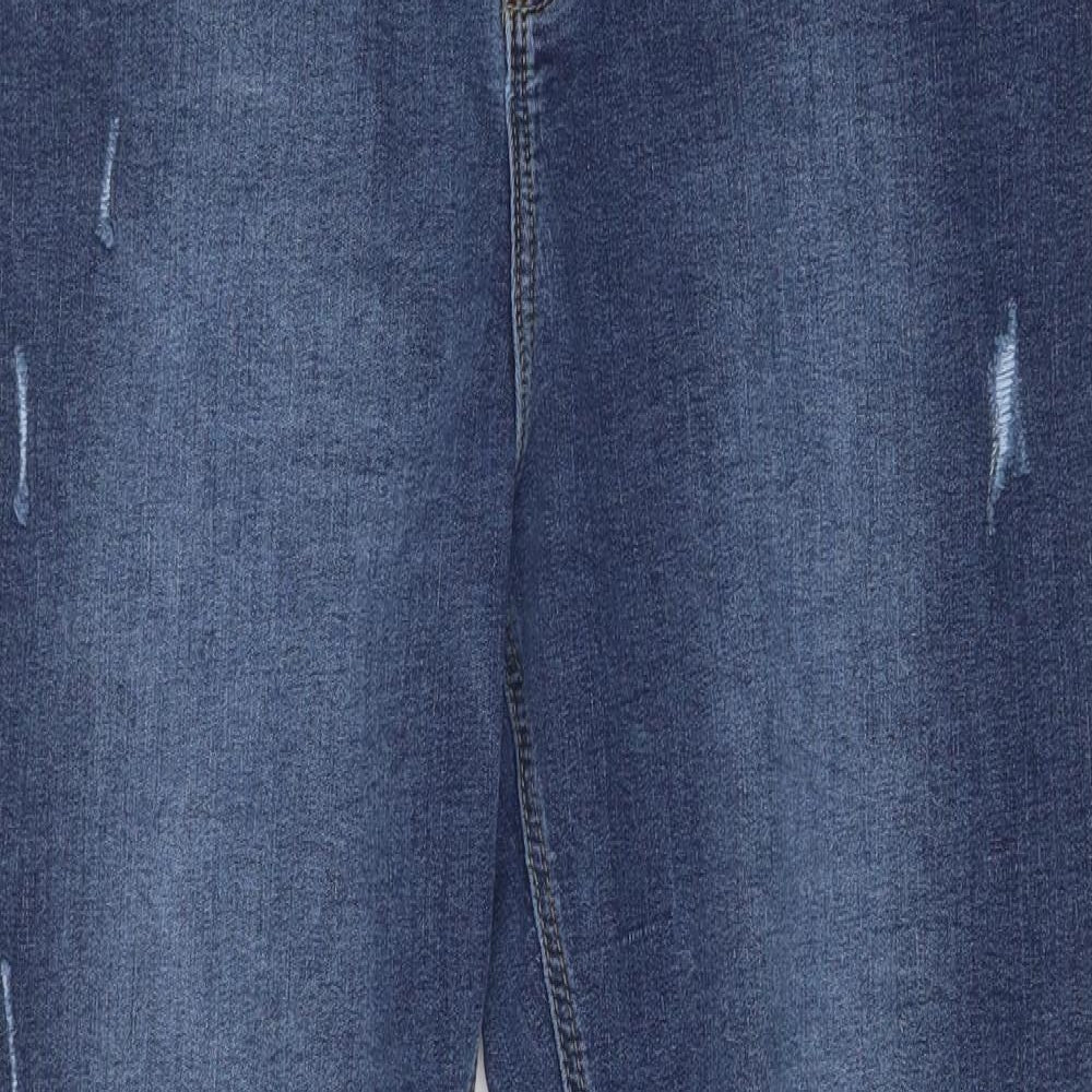 Denim & Co. Womens Blue Cotton Skinny Jeans Size 20 Regular Button
