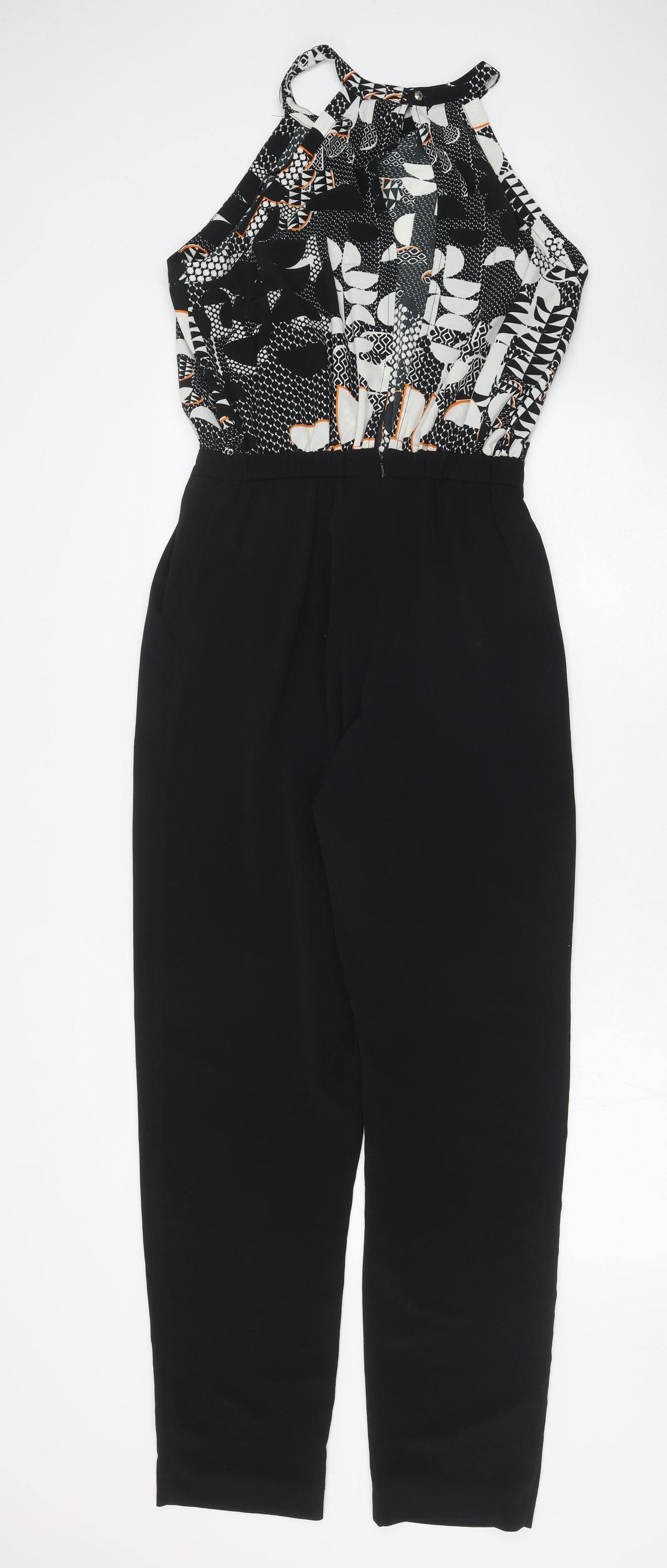 River Island Womens Black Polyester Jumpsuit One-Piece Size 10 Zip
