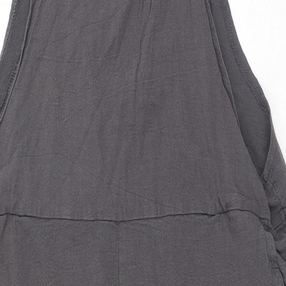 Preworn Womens Grey Polyester Jumpsuit One-Piece Size XL Button