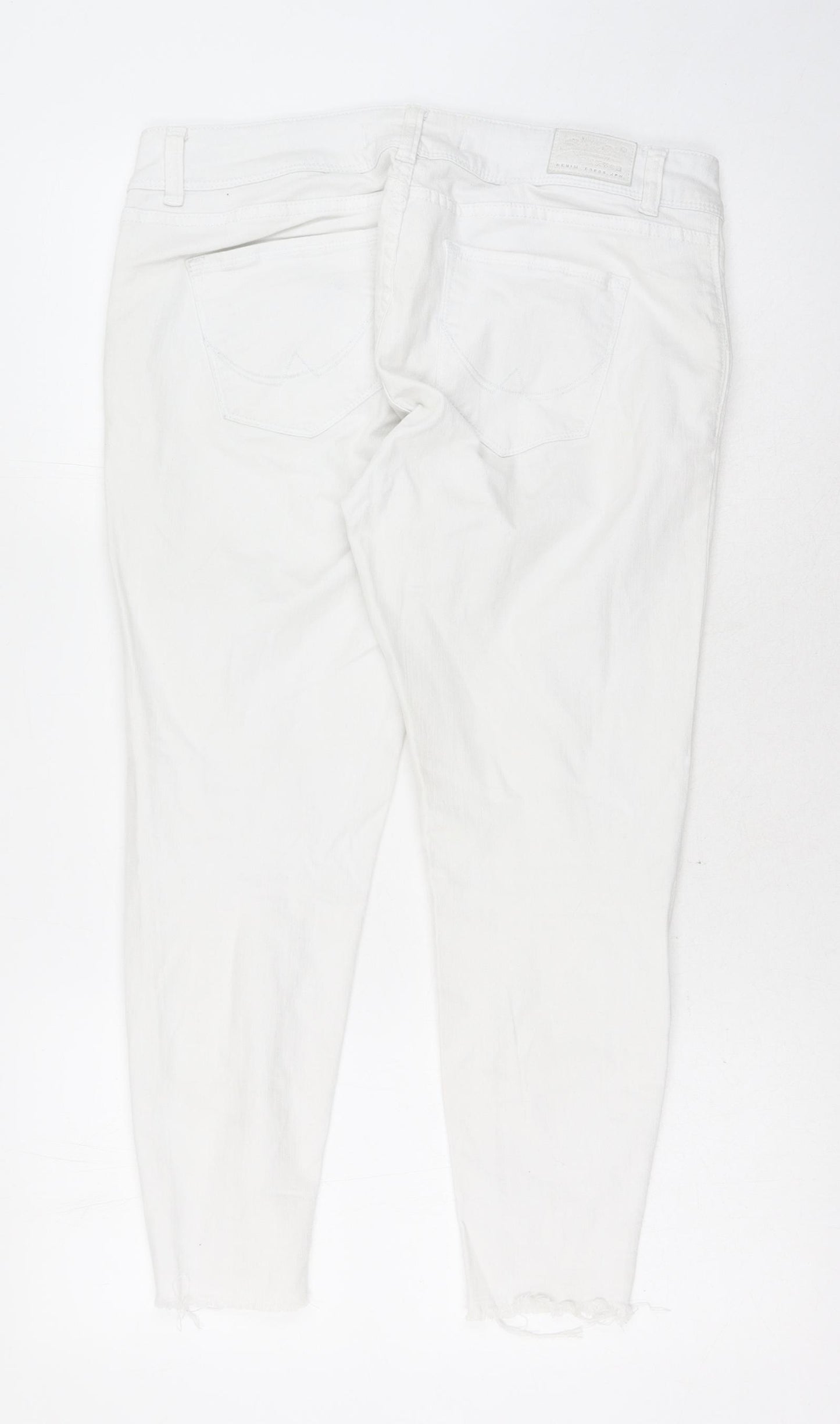 Superdry Womens White Cotton Skinny Jeans Size 31 in L30 in Regular Button