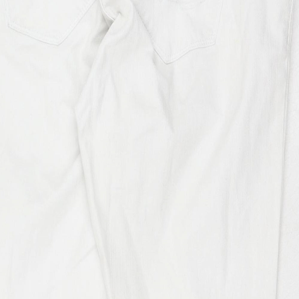 Superdry Womens White Cotton Skinny Jeans Size 31 in L30 in Regular Button
