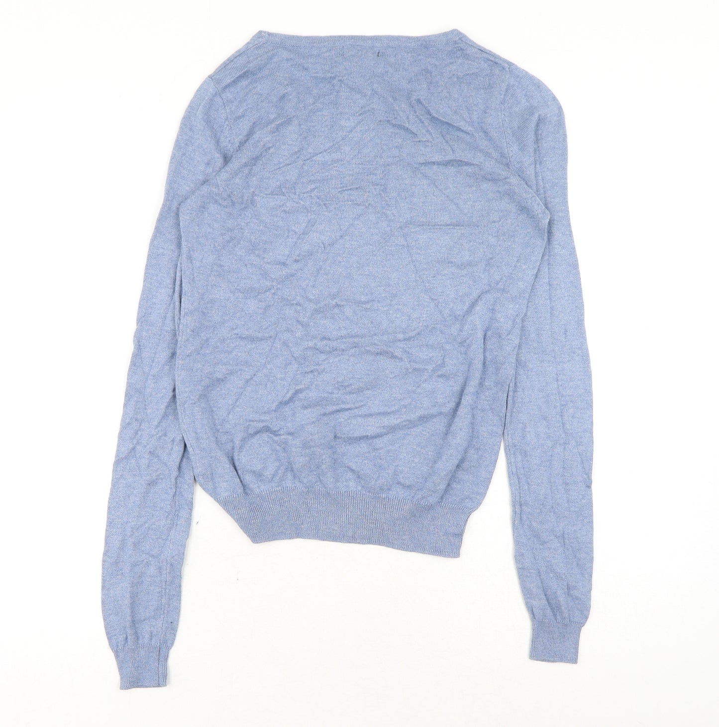F&F Womens Blue Round Neck Cotton Pullover Jumper Size 6