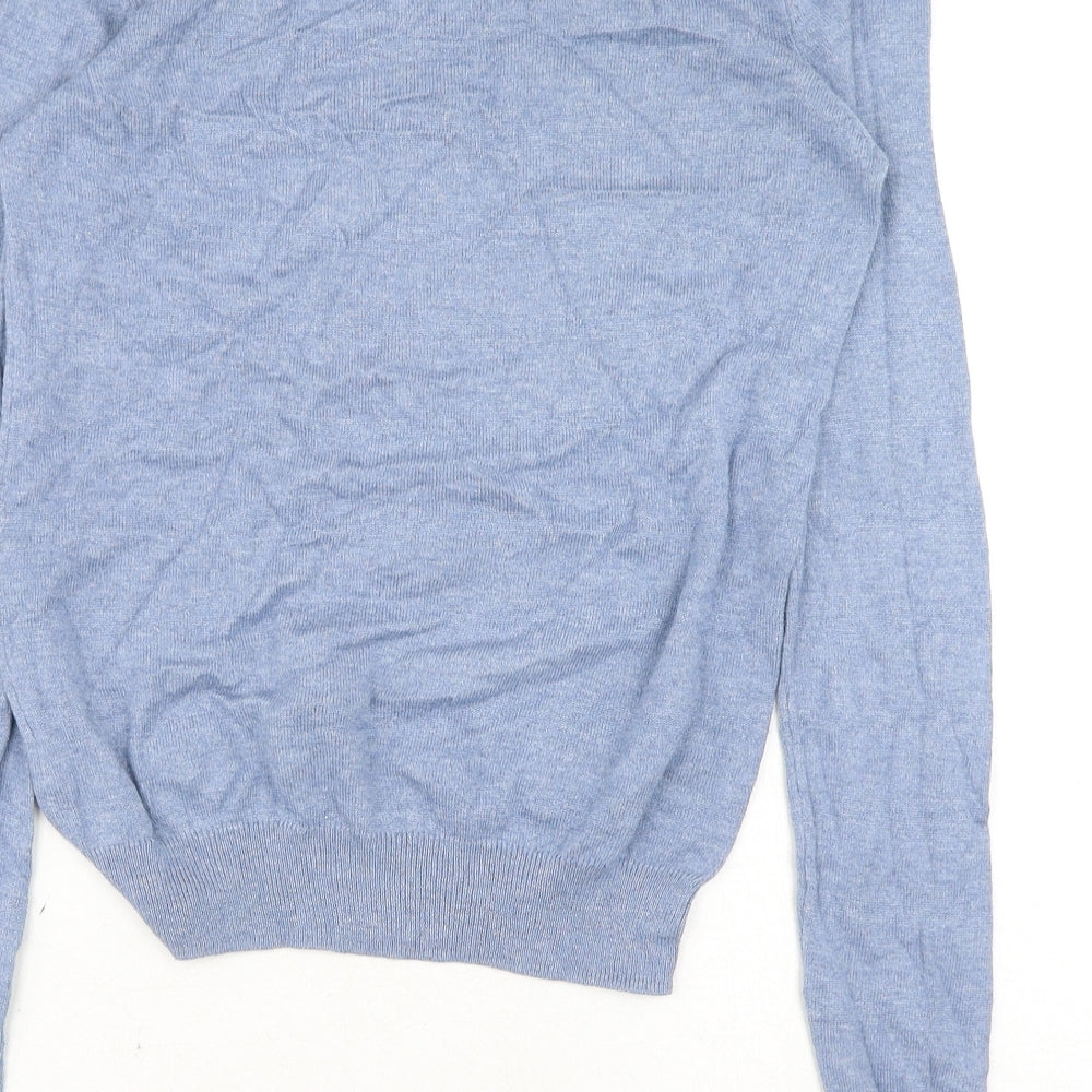 F&F Womens Blue Round Neck Cotton Pullover Jumper Size 6
