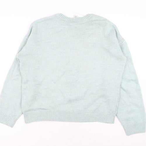 M&Co Womens Multicoloured Round Neck Acrylic Pullover Jumper Size 14