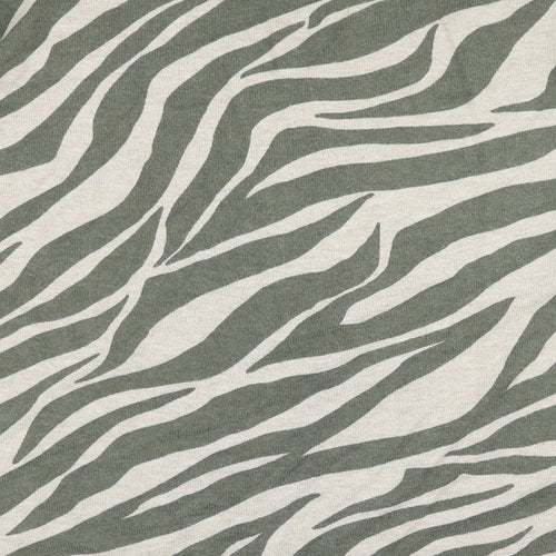 Debenhams Womens Green Round Neck Animal Print Cotton Pullover Jumper Size 14 - Zebra print