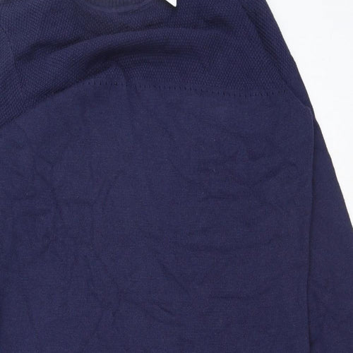 Dickins & Jones Womens Blue Cotton Jumper Dress Size S Collared Button