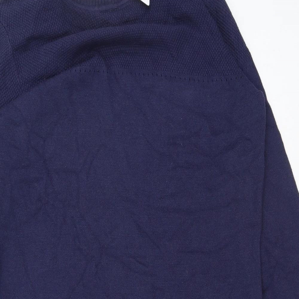 Dickins & Jones Womens Blue Cotton Jumper Dress Size S Collared Button