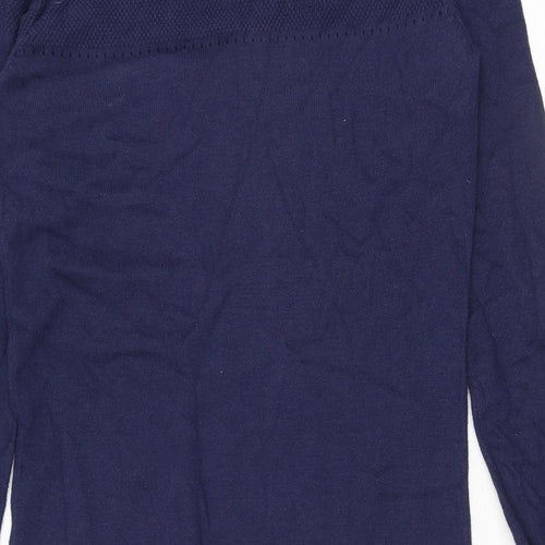 Dickins & Jones Womens Blue Cotton Jumper Dress Size S Collared Button