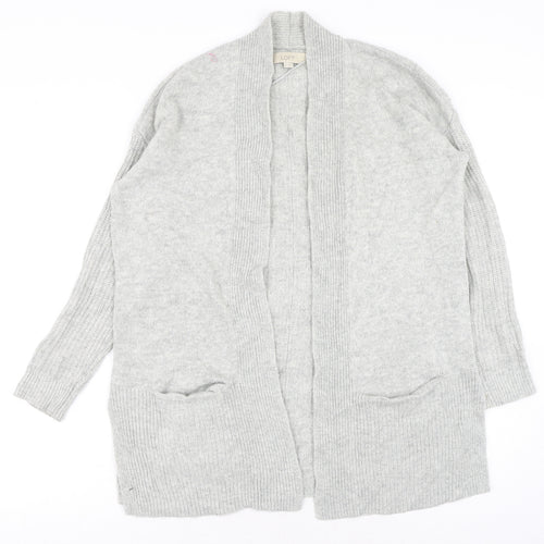 LOFT Womens Grey V-Neck Viscose Cardigan Jumper Size XS
