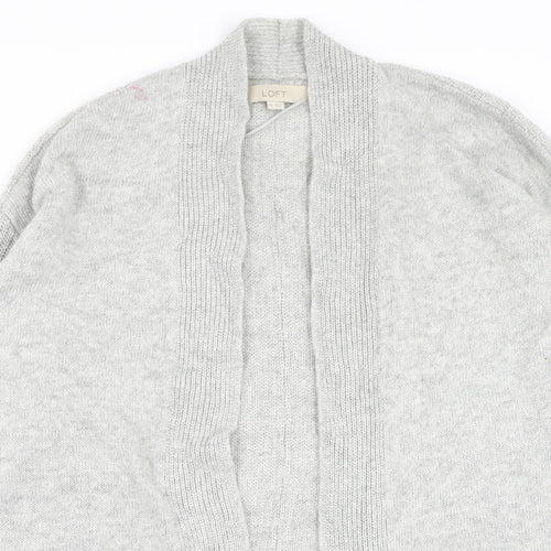 LOFT Womens Grey V-Neck Viscose Cardigan Jumper Size XS