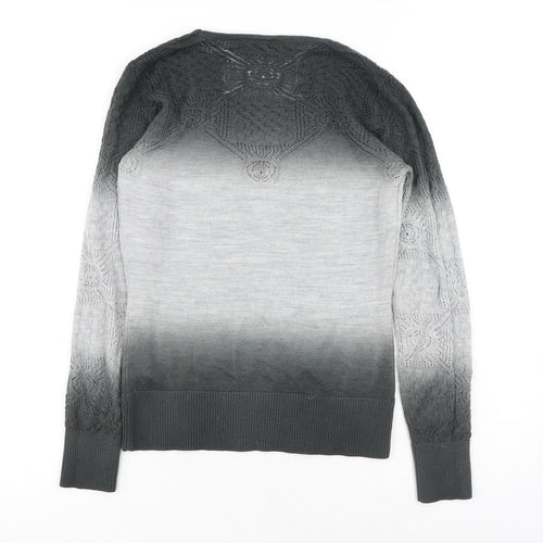 Soyaconcept Womens Grey Scoop Neck Acrylic Pullover Jumper Size S