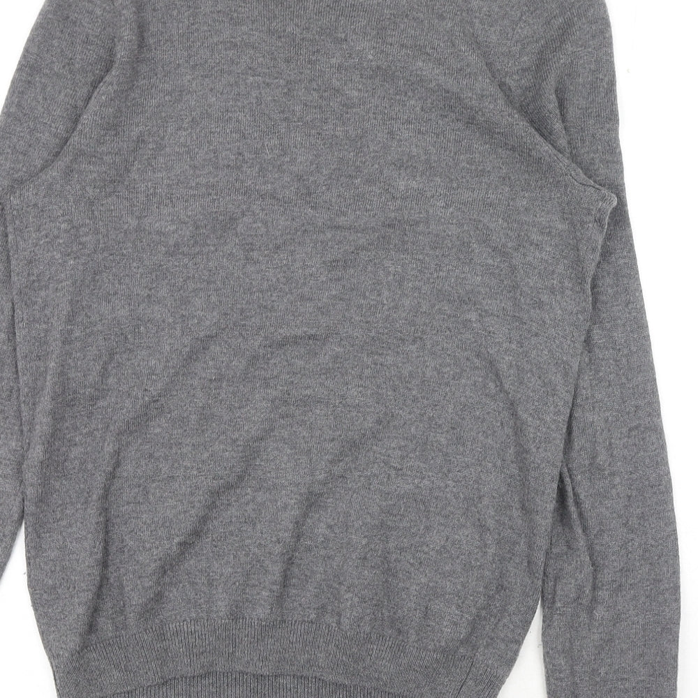 Preworn Womens Grey Scoop Neck Acrylic Pullover Jumper Size 10