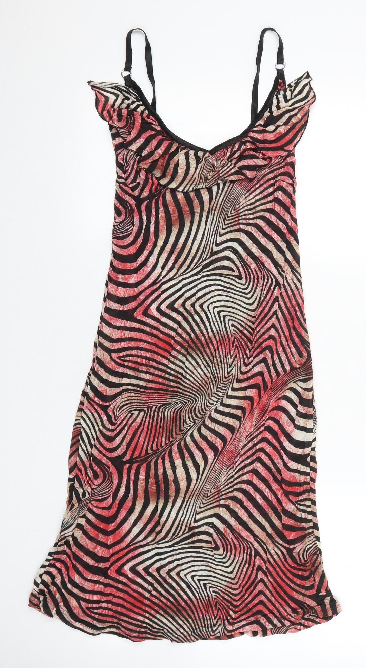 ana alcazar Womens Red Geometric Polyester Slip Dress Size S Scoop Neck Pullover