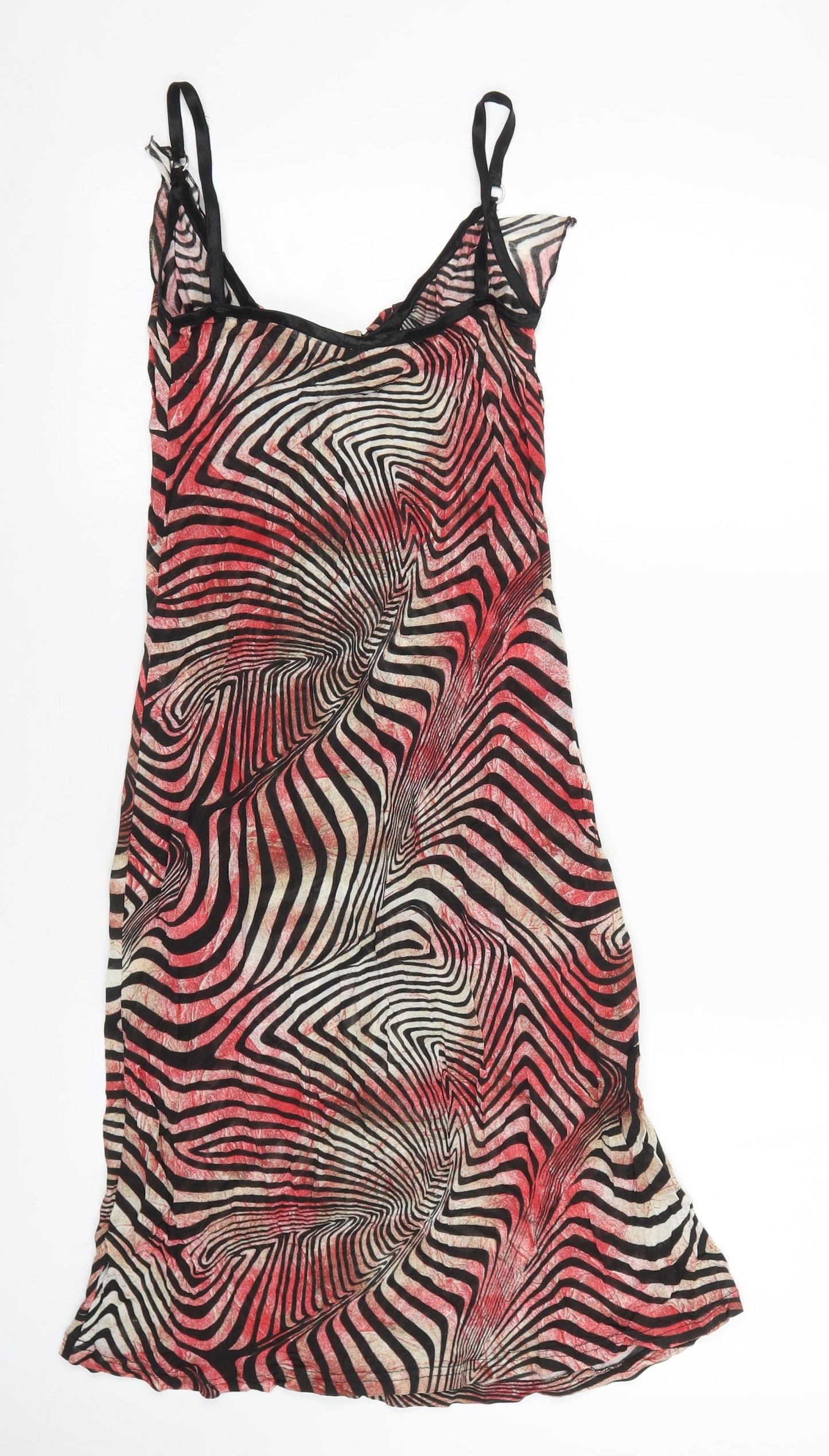 ana alcazar Womens Red Geometric Polyester Slip Dress Size S Scoop Neck Pullover